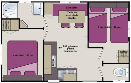 Les Castels Domaine de La Paille Basse - MOBIL HOME COSY - 2 bedrooms - Photo 7