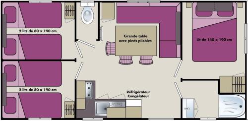 Les Castels Domaine de La Paille Basse - MOBIL HOME LOUNGE PLUS - 3 bedrooms - Photo 7
