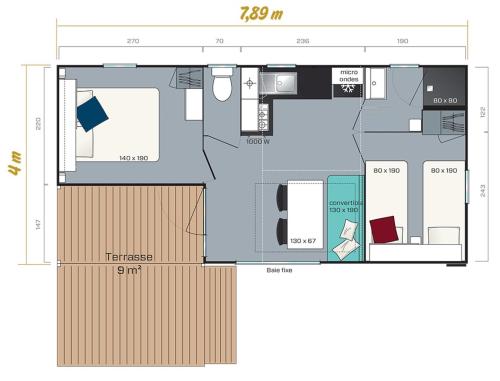 Domaine de La Paille Basse - MOBILE-HOME LOGGIA - 2 bedrooms - Photo 7