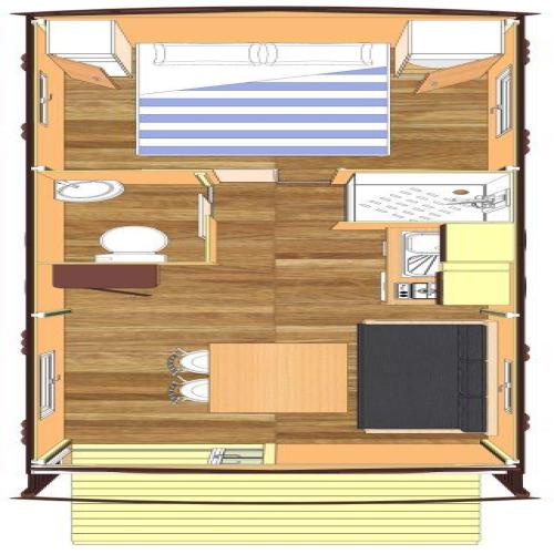 Flower Camping La Beaume - Gipsycar 21m² CONFORT+ 1 bedroom / Half-covered terrace - Photo 5