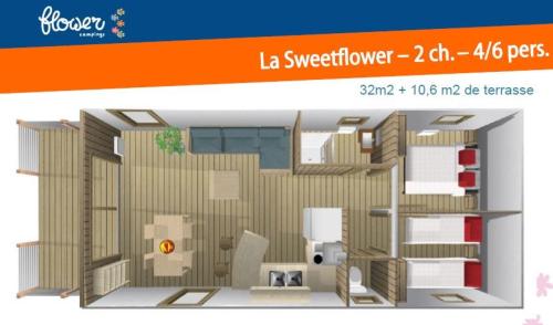 Flower Camping La Beaume - Sweet Flower 32m² PREMIUM 2 bedrooms / sheltered terrace - Photo 5