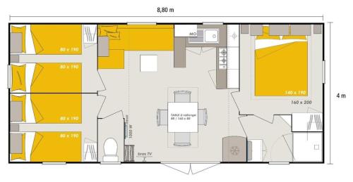 Camping Le Tastesoule - Mobile-home PREMIUM 31m² - 3 bedrooms + sheltered terrace - Photo 10