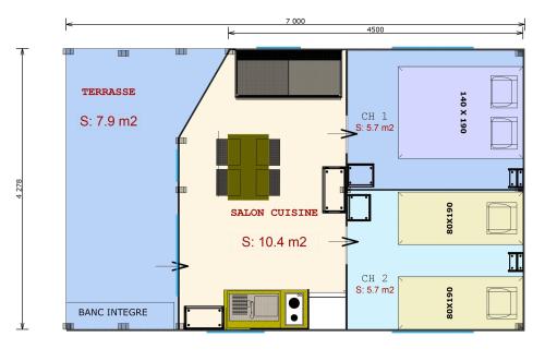 Camping Le Tastesoule - Wooden and canvas Tent NATURE Comfort 30m² - 2 bedrooms + sheltered terrace + Sink without toilet blocks - Photo 6