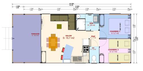Camping Le Tastesoule - Cottage LODGE Premium TV 43m² - 2 bedrooms + sheltered terrace - Photo 10