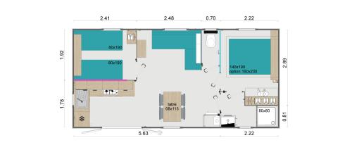 Camping LA FONTAINE - Mobile-home Luxe Lo77 30m² 2 bedrooms 1 bathrooms - Photo 2