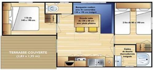 Flower Camping VERTE VALLEE - ECO Mobile home 24 m² (2 bedrooms) + Terrace - 2003 - Photo 4
