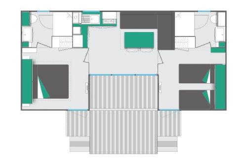 Camping Holiday Green - Cottage Patchwork Prestige 34 m² - 2 bedrooms + 2 bathrooms + air co & TV - Photo 7