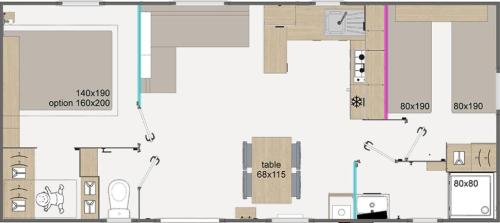 Camping Le Rivage - Cottage Confort - 2 bedrooms - Photo 8