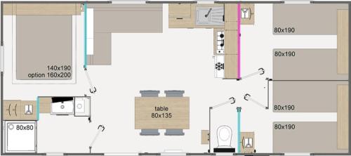 Camping Le Rivage - Cottage Grand Confort - 3 bedrooms - Photo 10