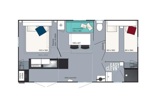 Camping Marie France - Mobile-home SAVOIE 26m² - 2 bedrooms + air-conditioning - Photo 4