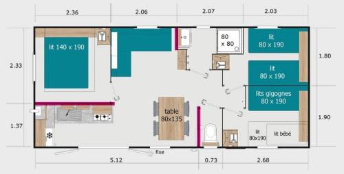 Camping Seasonova Les 7 Iles - COTTAGE PRESTIGE - 3 bedrooms - Photo 10