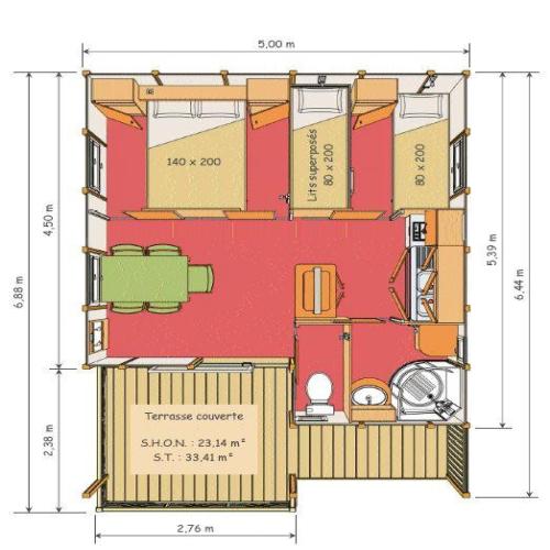 Camping Tikiti - Chalet gitotel club 25 m² / 2 bedrooms - Terrace - Photo 10