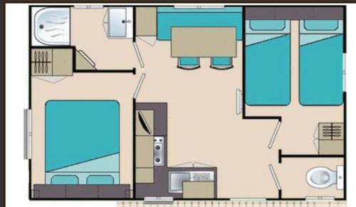Camping La Lagune - Mobile-home 2 bedrooms Motu 22m² - Photo 3