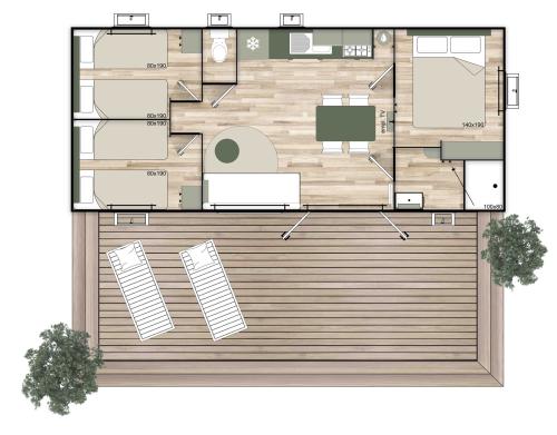 Camping L'Ardéchois - Mobil-home luxe - 35 m² - 3 chambres - 6 personnes - Photo 7