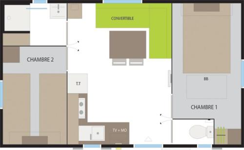 Camping la Ferme des 4 Chênes - Mobil Home MONDARAIN 2CH - Photo 6