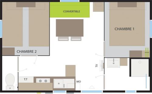 Camping la Ferme des 4 Chênes - Mobil home ISPEGUY 2 CH - Photo 5
