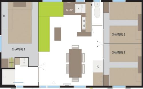 Camping la Ferme des 4 Chênes - Mobile Home IPARLA 3CH - Photo 6