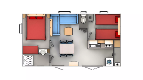 Flower Camping Altea - Mobile-home Comfort 24-27m² (2 bedrooms) + clim + sheltered terrace + TV - Photo 10