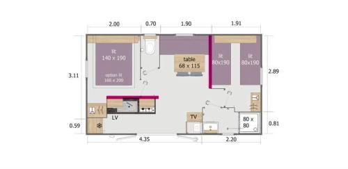 Camping Abbatiale - Mobile-home 2 bedrooms Loft - Photo 3