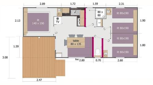 Camping Abbatiale - Mobile-home 3 bedrooms Alizé - Photo 5