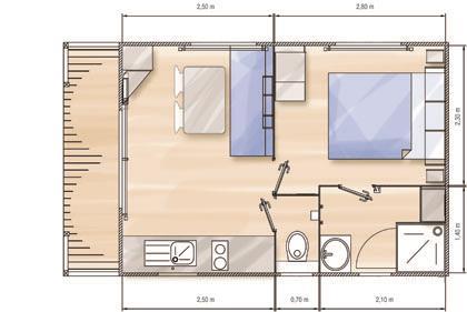 Sites et Paysages Domaine de la Catinière - Mobil-Home 1 Bedroom with Half-covered terrace + TV - Photo 2