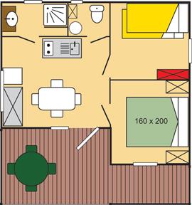 Camping La Clairière - Chalet CONFORT - 2 bedrooms - Photo 7