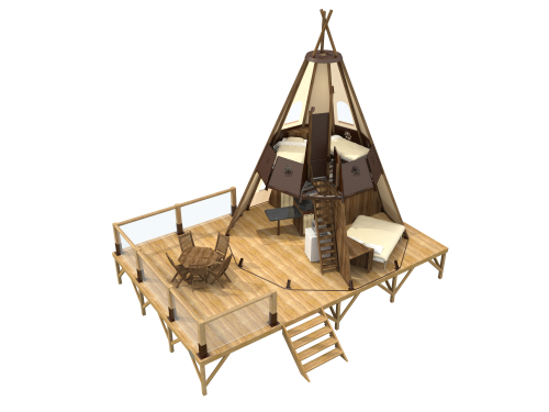 Camping La Clairière - Luxery Teepee - 2 bedrooms - with toilet blocks - Photo 8