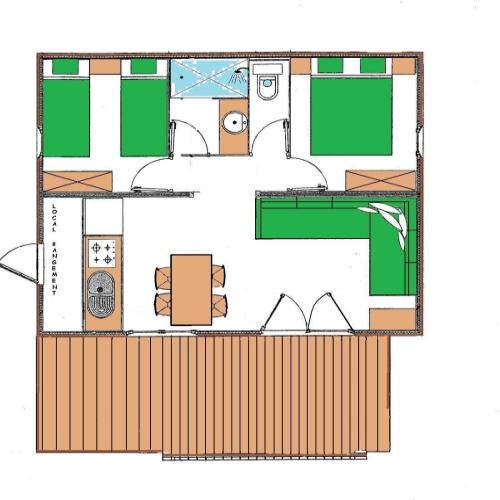 Camping Les Lanchettes - Chalet Bellecote 35m² 2 bedrooms + terrace 12m² - Photo 9