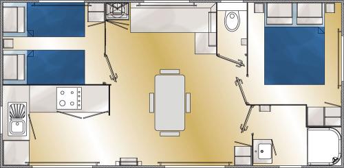 Flower Camping Cap Finistère - Mobile Home Premium 30m² (2 bedrooms) + semi-covered terrace 10m² + sheets + towels + TV - Photo 5