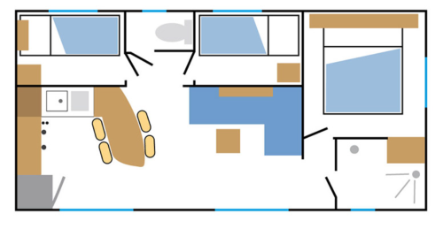Flower Camping Mas de Champel - Mobile-Home Standard 32m² - 3 bedrooms - Semi-covered terrace - Photo 5