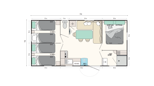 Flower Camping Mas de Champel - Mobile-Home Premium 32m² -3ch - Covered terrace - CLIM + TV + sheets + towels included - Photo 4