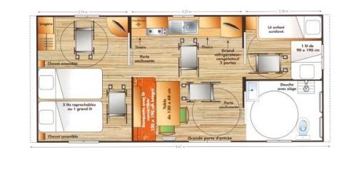 Camping L'Arada Parc - Mobil-home HELIOS adapted to the people with reduced mobility 2 bedrooms + Tv + opened terrace + wifi for 1 device - Photo 1