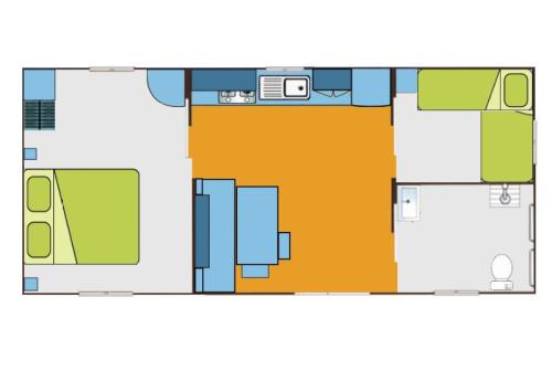 Camping L'Arada Parc - Mobil-home HELIOS adapted to the people with reduced mobility 2 bedrooms + Tv + opened terrace + wifi for 1 device - Photo 7