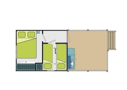 Camping L'Arada Parc - Bungalow LE KAMPAGNOL without sanitary - Photo 5