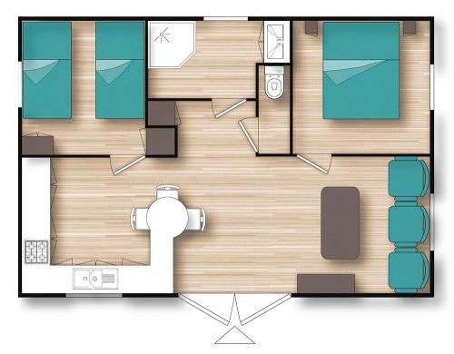 Camping Les Champs Blancs - CHALET CONFORT (AIR-CONDITIONING + tv) - Photo 7