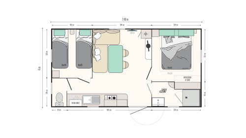 Camping Domaine de l'Epinette - Mobile-home Confort Plus 28 m² - airconditioned - Photo 6