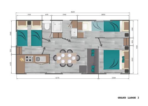 Camping Les Chênes - MOBIE LHOME Grand Large air-conditioning 3 bedrooms 4.20 x 8.8m - Photo 10