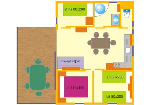 Camping Du Vieux Château - Large Chalet 32m² / 3 bedrooms - sheltered terrace - Photo 6