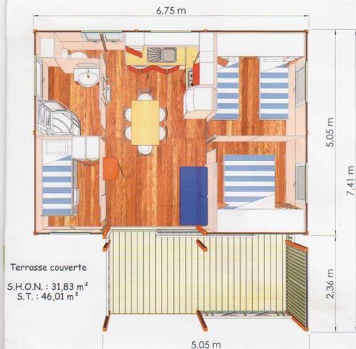 Camping Du Vieux Château - Tent Trigano 28m² / 2 bedrooms- Terrace (without toilet blocks) - Photo 3