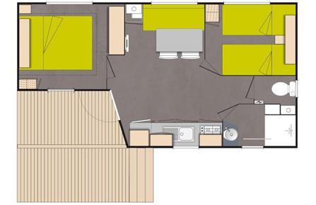 Flower Camping La Rivière - Mobil-Home Lodgia Confort + 27m² (2 bedrooms) + sheltered terrace - Photo 3