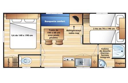 Flower Camping La Rivière - Mobil-Home Eco 29m² (2 bedrooms) + sheltered terrace - Photo 3