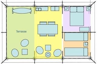 Flower Camping La Rivière - FreeFlower Confort + 37m² (2 bedrooms) with covered terrace 13m² - Photo 3