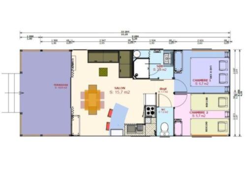 Flower Camping Les Paludiers - Sweetflower on stilts Premium 43m² (2 bedrooms) with terrace 11m² + TV + sheets included - Photo 8