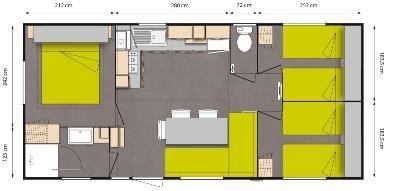 Flower Camping Les Paludiers - Mobile home Comfort 31m² (3 bedrooms) + sheltered terrace 18m² - Photo 8