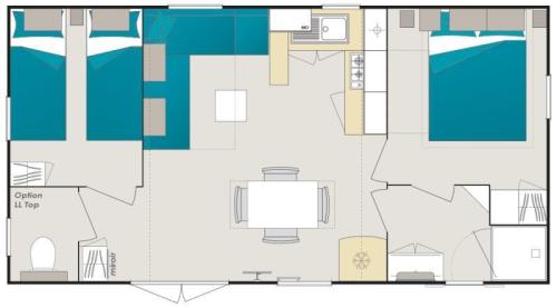 Flower Camping Les Paludiers - Mobile home Premium 30m² (2 bedrooms) + half-covered terrace + TV + Sheets - Photo 9