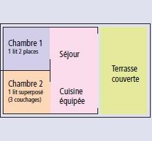Flower Camping Les Paludiers - Funflower Standard 23m² (2 bedrooms) - sheltered terrace 7m² - Photo 6