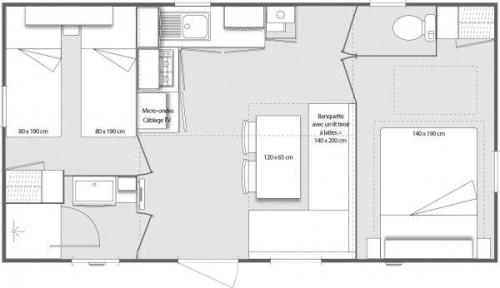 Camping Californie Plage - Mobile home CAYO COCO Supérieur about 27m² 2 rooms + terrace with pergola - Photo 6