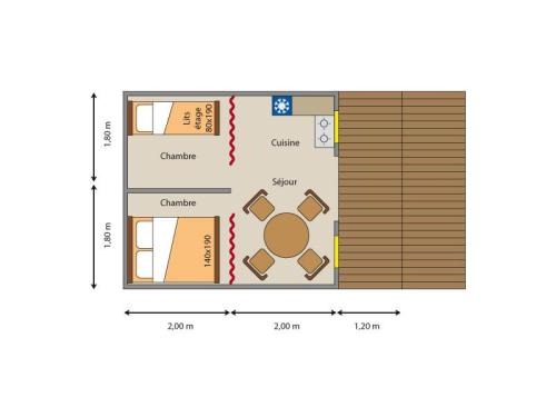 Camping La Cascade - ECOLODGE MARILOU 2 - without washblocks, without water, without heating - 15 m2 - - Photo 3