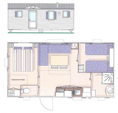 Camping l'Echo du Malpas - Mobile home confort 27m² (2 bedrooms) - terrace - Photo 7