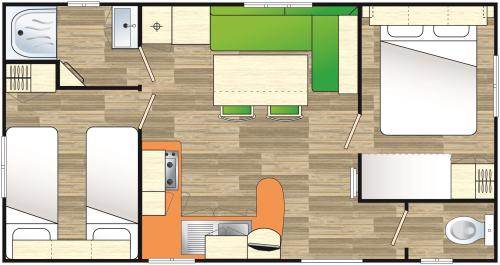 Camping Saint Disdille - Mobile Home LEMAN (9-12y.old) 29m² - covered terrace 12m² (2 bedrooms) - Photo 7